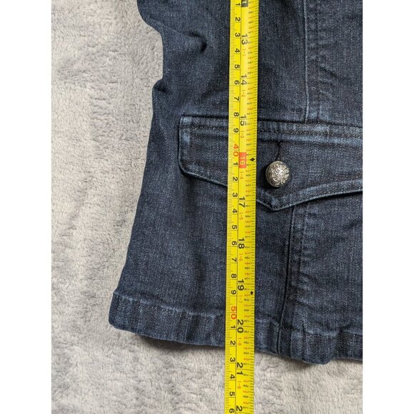 Lauren Jean Co Ralph Lauren Denim Jacket Womens Size Medium Petite Blue Classic - Picture 7 of 8